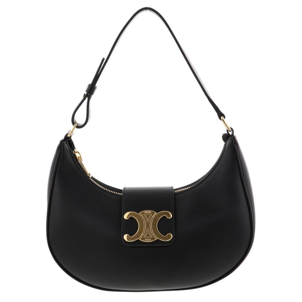 CELINE AVA Triomphe Bag Shoulder Messenger Black